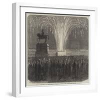 Display of Fireworks in the Inner Harbour of Cherbourg, in Honour of the British Channel Squadron-null-Framed Giclee Print