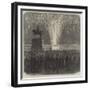 Display of Fireworks in the Inner Harbour of Cherbourg, in Honour of the British Channel Squadron-null-Framed Giclee Print