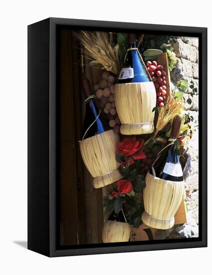 Display of Local Wine for Sale, Siena, Tuscany, Italy-Ruth Tomlinson-Framed Stretched Canvas