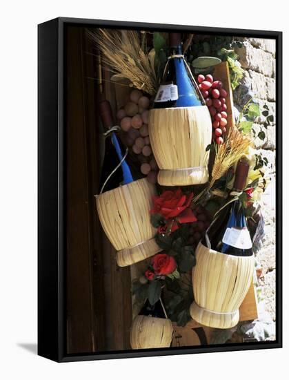 Display of Local Wine for Sale, Siena, Tuscany, Italy-Ruth Tomlinson-Framed Stretched Canvas