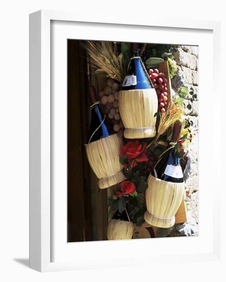 Display of Local Wine for Sale, Siena, Tuscany, Italy-Ruth Tomlinson-Framed Photographic Print