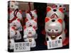 Display of Lucky Cats, Japanese Cultural Icon for Good Fortune, Akasaka, Tokyo, Japan-Nancy & Steve Ross-Stretched Canvas