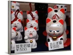 Display of Lucky Cats, Japanese Cultural Icon for Good Fortune, Akasaka, Tokyo, Japan-Nancy & Steve Ross-Framed Photographic Print