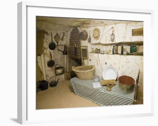 Display of Old Opal Miners Home, Coober Pedy, Outback, Australia-David Wall-Framed Photographic Print