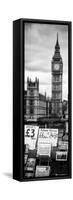 Display of Poscards of London with Big Ben in the background - London - England - Door Poster-Philippe Hugonnard-Framed Stretched Canvas