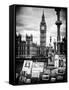 Display of Poscards of London with Big Ben in the background - London - England - United Kingdom-Philippe Hugonnard-Framed Stretched Canvas