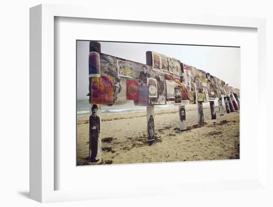 Display of Posters Mounted on Pilings in the Sand, Montauk Point, Long Island, New York, 1967-Henry Groskinsky-Framed Photographic Print