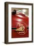 Display of race winning Indian motorcycle once raced by Burt Munroe at E. Hayes & Sons, Invercar...-null-Framed Photographic Print