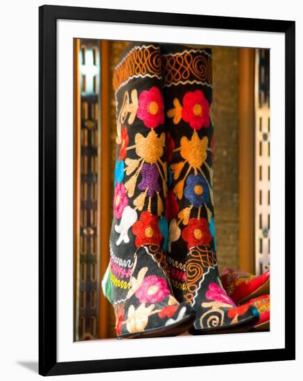 Display of Shoes for Sale at Vendors Booth, Spice Market, Istanbul, Turkey-Darrell Gulin-Framed Photographic Print