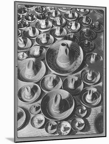 Display of Sombrero Ashtrays Hand Painted by Mexican Natives for Sale at Macy's Department Store-Margaret Bourke-White-Mounted Photographic Print