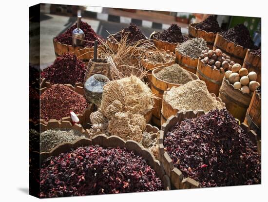 Display of Spices and Herbs in Market, Sharm El Sheikh, Egypt, North Africa, Africa-Adina Tovy-Stretched Canvas
