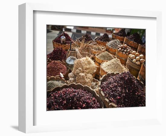 Display of Spices and Herbs in Market, Sharm El Sheikh, Egypt, North Africa, Africa-Adina Tovy-Framed Photographic Print