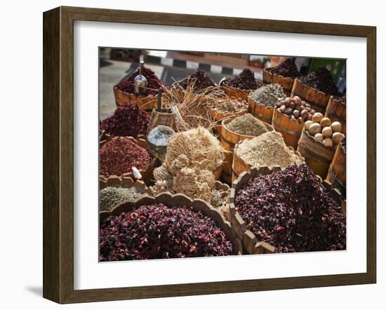 Display of Spices and Herbs in Market, Sharm El Sheikh, Egypt, North Africa, Africa-Adina Tovy-Framed Photographic Print