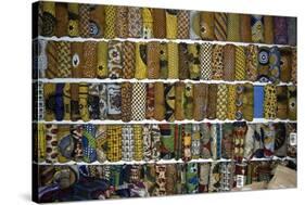 Display of Textiles and Fabrics at Market in Kumasi, Ghana-null-Stretched Canvas