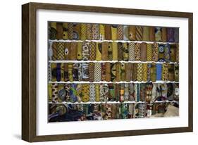 Display of Textiles and Fabrics at Market in Kumasi, Ghana-null-Framed Giclee Print