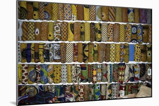 Display of Textiles and Fabrics at Market in Kumasi, Ghana-null-Mounted Giclee Print