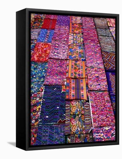 Display of Textiles, Antigua Guatemala, Guatemala-Alfredo Maiquez-Framed Stretched Canvas