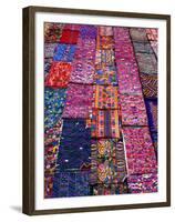 Display of Textiles, Antigua Guatemala, Guatemala-Alfredo Maiquez-Framed Premium Photographic Print