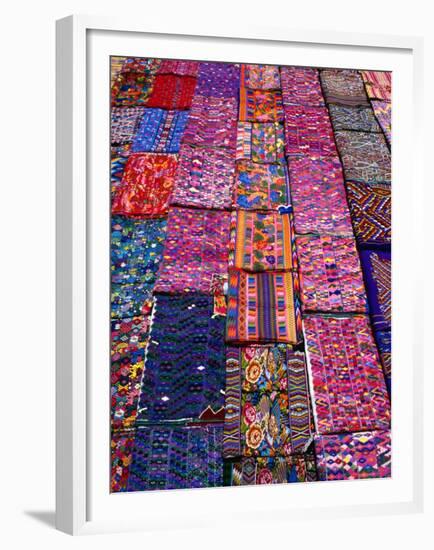 Display of Textiles, Antigua Guatemala, Guatemala-Alfredo Maiquez-Framed Premium Photographic Print