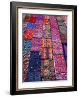 Display of Textiles, Antigua Guatemala, Guatemala-Alfredo Maiquez-Framed Photographic Print