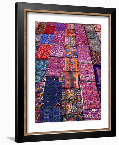 Display of Textiles, Antigua Guatemala, Guatemala-Alfredo Maiquez-Framed Photographic Print