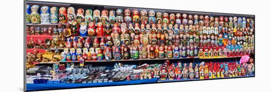 Display of the Russian Nesting Dolls at Souvenir's Shop, Moscow, Russia-null-Mounted Photographic Print