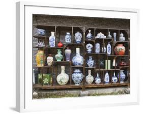 Display of Vases at the Qing and Ming Ancient Pottery Factory, Jingdezhen City, Jiangxi Province-Christian Kober-Framed Photographic Print