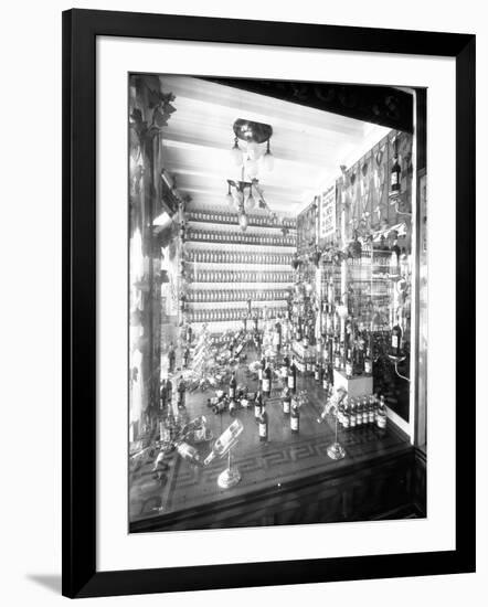 Display Window of Bottled Grape Juice, First Avenue, Seattle, ca. 1908-Ashael Curtis-Framed Giclee Print