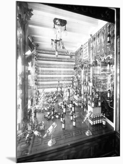 Display Window of Bottled Grape Juice, First Avenue, Seattle, ca. 1908-Ashael Curtis-Mounted Giclee Print