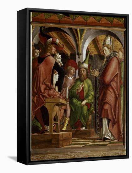 Disputation of St.Augustine With Heretics-Michael Pacher-Framed Stretched Canvas