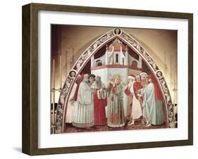 Disputation of St. Stephen, Scene from Stories of St. Stephen, 1435-1440-Paolo Uccello-Framed Giclee Print