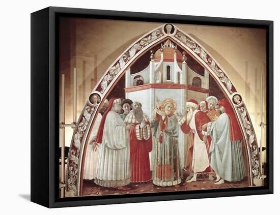 Disputation of St. Stephen, Scene from Stories of St. Stephen, 1435-1440-Paolo Uccello-Framed Stretched Canvas