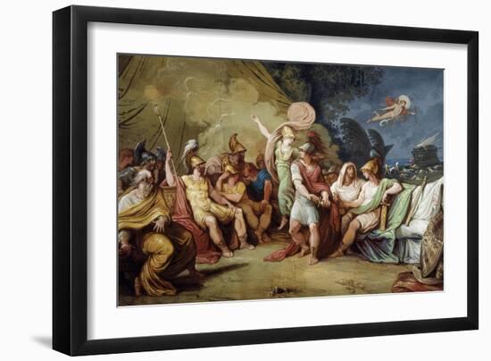 Dispute Between Achilles and Agamemnon, Fulcrum of Cycle with Stories of Iliad-Felice Giani-Framed Giclee Print