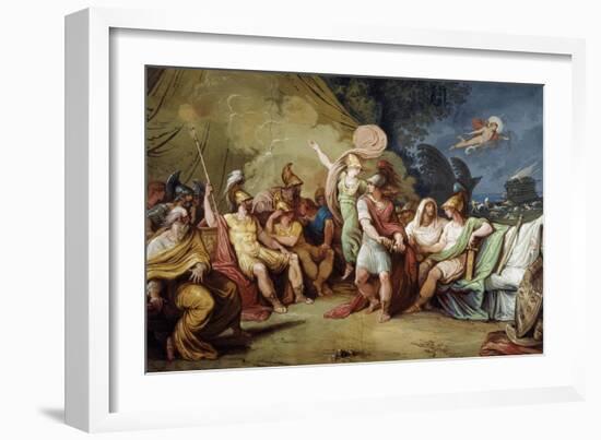 Dispute Between Achilles and Agamemnon, Fulcrum of Cycle with Stories of Iliad-Felice Giani-Framed Giclee Print