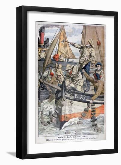 Dispute Between French and English Fishermen in the Channel, 1904-null-Framed Premium Giclee Print