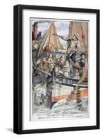 Dispute Between French and English Fishermen in the Channel, 1904-null-Framed Giclee Print