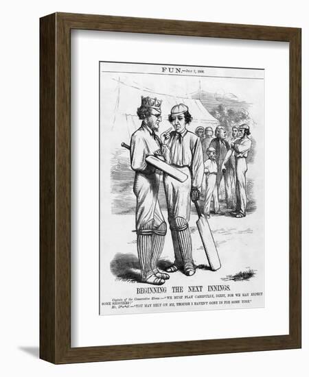 Disraeli, Cricket Innings-John Tenniel-Framed Art Print