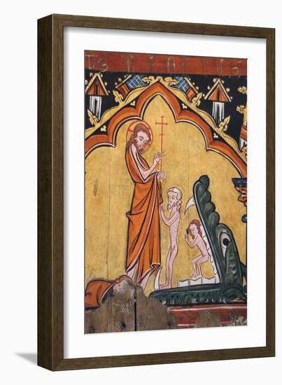 Disrobing Youths from the Entry into Jerusalem, Flagellation, and Angel at the Sepulcher-null-Framed Art Print