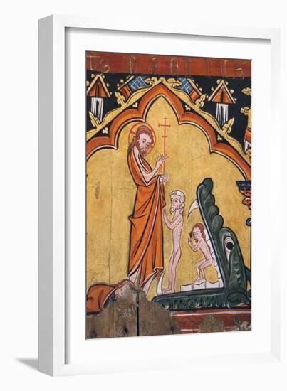 Disrobing Youths from the Entry into Jerusalem, Flagellation, and Angel at the Sepulcher-null-Framed Art Print