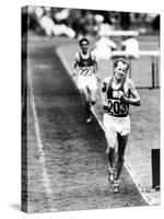 Distance Champion Emil Zatopek as He Set a New 10,000 Meter Record During the Olympic Games-Frank Scherschel-Stretched Canvas
