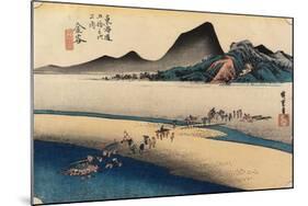 Distant Bank of Oi River, Kanaya, C. 1833-Utagawa Hiroshige-Mounted Giclee Print