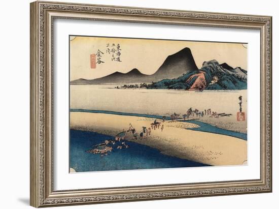 Distant Bank of Oi River, Kanaya, C. 1833-Utagawa Hiroshige-Framed Giclee Print