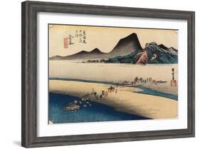 Distant Bank of Oi River, Kanaya, C. 1833-Utagawa Hiroshige-Framed Giclee Print