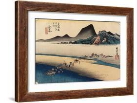 Distant Bank of Oi River, Kanaya, C. 1833-Utagawa Hiroshige-Framed Giclee Print