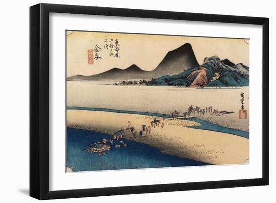 Distant Bank of Oi River, Kanaya, C. 1833-Utagawa Hiroshige-Framed Giclee Print