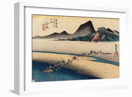 Distant Bank of Oi River, Kanaya, C. 1833-Utagawa Hiroshige-Framed Giclee Print