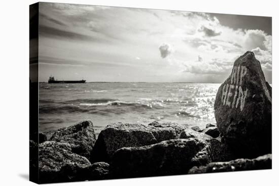 Distant Cargo Ship on Horizon-Torsten Richter-Stretched Canvas