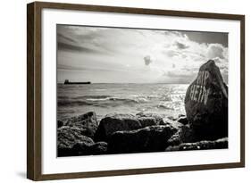 Distant Cargo Ship on Horizon-Torsten Richter-Framed Photographic Print