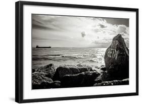 Distant Cargo Ship on Horizon-Torsten Richter-Framed Photographic Print