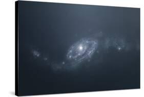 Distant Galaxy Visible from Space Station Sent in Outer Space-Stocktrek Images-Stretched Canvas